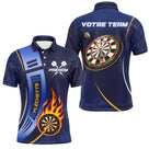 Polo Fléchettes Bleu Marine - Design Flamme Personnalisé - Polo Homme