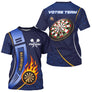 Polo Fléchettes Bleu Marine - Design Flamme Personnalisé - T-Shirt Homme