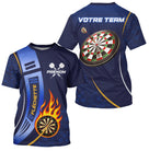Polo Fléchettes Bleu Marine - Design Flamme Personnalisé - T-Shirt Homme