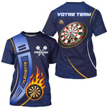 Polo Fléchettes Bleu Marine - Design Flamme Personnalisé - T-Shirt Homme