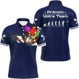 Polo Fléchettes Bleu Marine – Design Multicolores Évolution - Polo Homme
