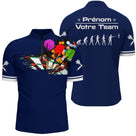 Polo Fléchettes Bleu Marine – Design Multicolores Évolution - Polo Zippé Homme