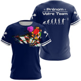 Polo Fléchettes Bleu Marine – Design Multicolores Évolution - T-Shirt Femme