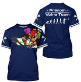 Polo Fléchettes Bleu Marine – Design Multicolores Évolution - T-Shirt Homme
