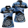 Polo Fléchettes Bleu Noir - Effet Pinceau Personnalisé - Polo Femme