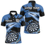 Polo Fléchettes Bleu Noir - Effet Pinceau Personnalisé - Polo Homme