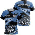 Polo Fléchettes Bleu Noir - Effet Pinceau Personnalisé - T-Shirt Femme