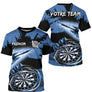 Polo Fléchettes Bleu Noir - Effet Pinceau Personnalisé - T-Shirt Homme