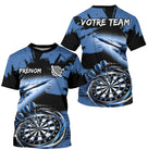 Polo Fléchettes Bleu Noir - Effet Pinceau Personnalisé - T-Shirt Homme