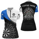 Polo Fléchettes Bleu & Noir – Style Crâne & Cible - Polo Zippé Femme