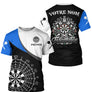Polo Fléchettes Bleu & Noir – Style Crâne & Cible - T-Shirt Homme