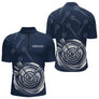 Polo Fléchettes Bleu Nuit - Cible 3D Personnalisé Avec Prénom - Polo Zippé Homme