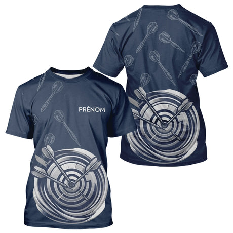 Polo Fléchettes Bleu Nuit - Cible 3D Personnalisé Avec Prénom - T-Shirt Homme