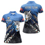 Polo Fléchettes Bleu Océan - Style Tigre Personnalisé - Polo Femme