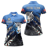 Polo Fléchettes Bleu Océan - Style Tigre Personnalisé - Polo Femme