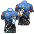 Polo Fléchettes Bleu Océan - Style Tigre Personnalisé - Polo Homme