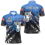 Polo Fléchettes Bleu Océan - Style Tigre Personnalisé - Polo Homme
