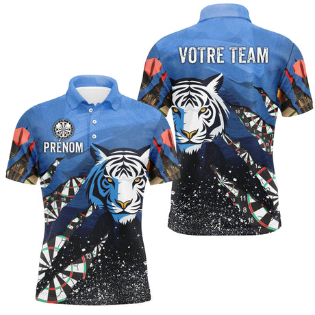 Polo Fléchettes Bleu Océan - Style Tigre Personnalisé - Polo Homme