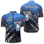 Polo Fléchettes Bleu Océan - Style Tigre Personnalisé - Polo Zippé Homme