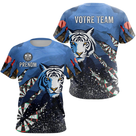 Polo Fléchettes Bleu Océan - Style Tigre Personnalisé - T-Shirt Femme