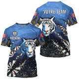 Polo Fléchettes Bleu Océan - Style Tigre Personnalisé - T-Shirt Homme
