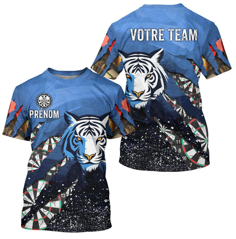 Polo Fléchettes Bleu Océan - Style Tigre Personnalisé - T-Shirt Homme