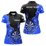 Polo Fléchettes Bleu Personnalisé - Design Flammes Performance - Polo Femme
