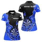 Polo Fléchettes Bleu Personnalisé - Design Flammes Performance - Polo Femme