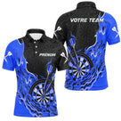 Polo Fléchettes Bleu Personnalisé - Design Flammes Performance - Polo Homme