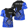 Polo Fléchettes Bleu Personnalisé - Design Flammes Performance - T-Shirt Homme
