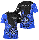 Polo Fléchettes Bleu Personnalisé - Design Flammes Performance - T-Shirt Homme