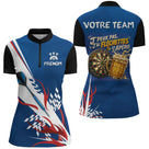 Polo Fléchettes Bleu Personnalisé – Style Tricolore Français - Polo Zippé Femme