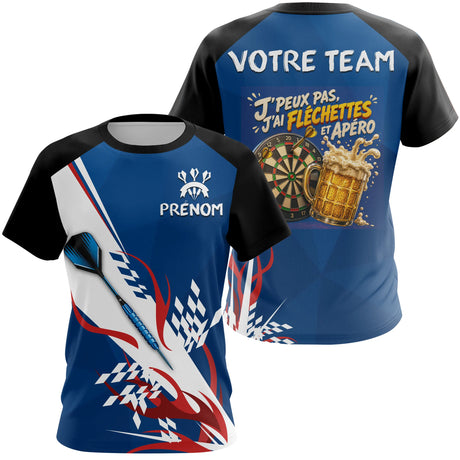 Polo Fléchettes Bleu Personnalisé – Style Tricolore Français - T-Shirt Femme