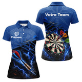 Polo Fléchettes Bleu Électrique - Style Foudre Premium - Polo Femme