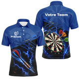 Polo Fléchettes Bleu Électrique - Style Foudre Premium - Polo Homme