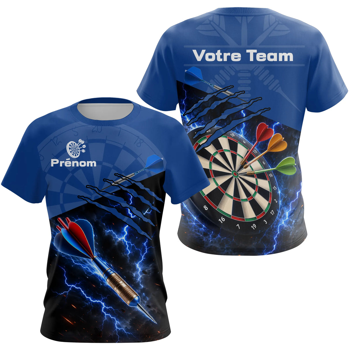 Polo Fléchettes Bleu Électrique - Style Foudre Premium - T-Shirt Femme