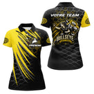 Polo Fléchettes Bullseye Personnalisé - Tigre Noir Jaune - Polo Femme
