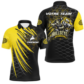 Polo Fléchettes Bullseye Personnalisé - Tigre Noir Jaune - Polo Homme