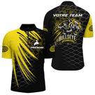 Polo Fléchettes Bullseye Personnalisé - Tigre Noir Jaune - Polo Zippé Homme