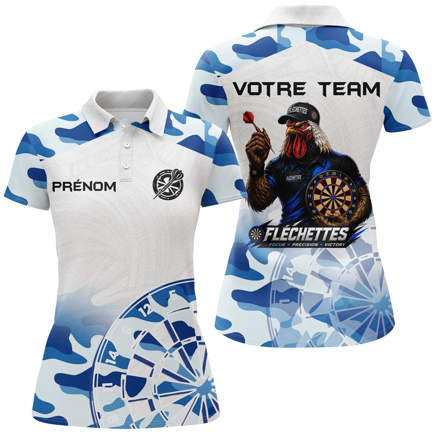 Polo Fléchettes Camouflage – Coq & Cible Champion - Polo Femme