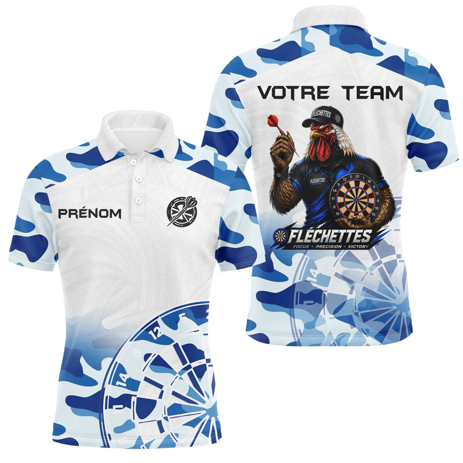 Polo Fléchettes Camouflage – Coq & Cible Champion - Polo Homme