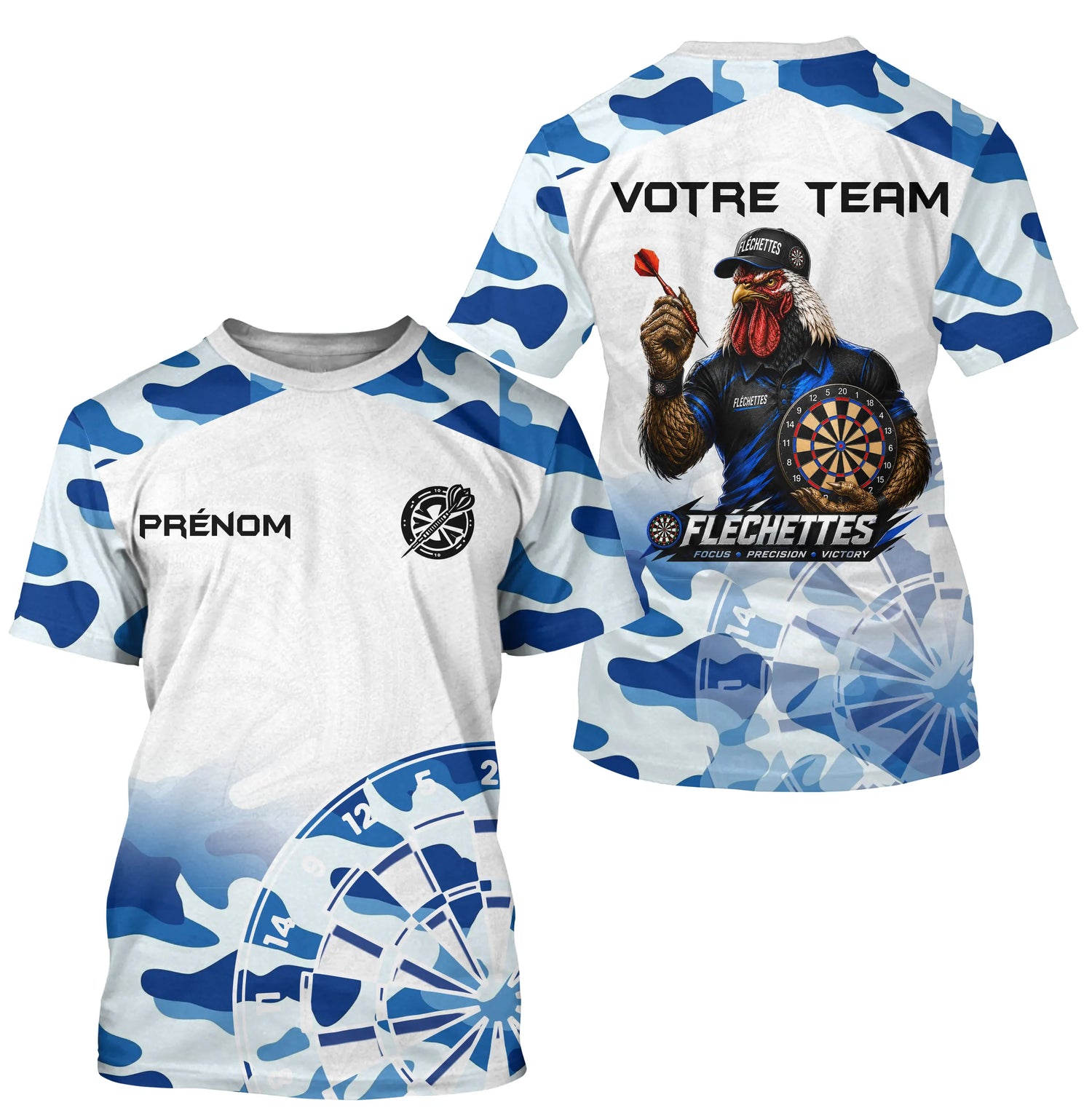 Polo Fléchettes Camouflage – Coq & Cible Champion - T-Shirt Homme