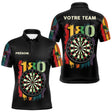 Polo Fléchettes Championnats - Retro 180 Noir Personnalisé - Polo Homme