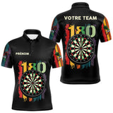 Polo Fléchettes Championnats - Retro 180 Noir Personnalisé - Polo Homme