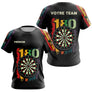 Polo Fléchettes Championnats - Retro 180 Noir Personnalisé - T-Shirt Femme
