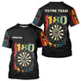 Polo Fléchettes Championnats - Retro 180 Noir Personnalisé - T-Shirt Homme