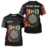 Polo Fléchettes Championnats - Retro 180 Noir Personnalisé - T-Shirt Homme
