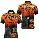 Polo Fléchettes Chauves-Souris & Crypte - Orange & Noir - Polo Homme