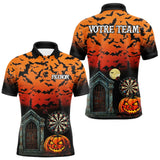 Polo Fléchettes Chauves-Souris & Crypte - Orange & Noir - Polo Homme
