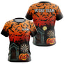 Polo Fléchettes Chauves-Souris & Crypte - Orange & Noir - T-Shirt Femme